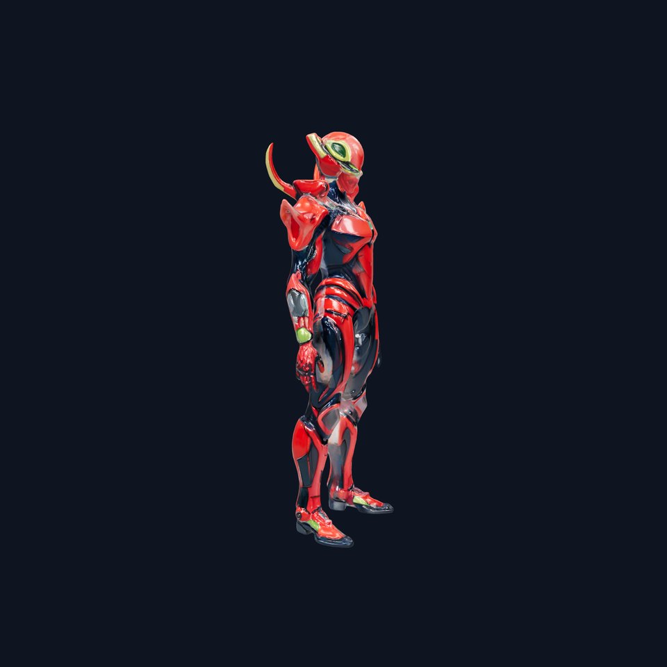 Cyber Warrior Rigged and Animated D Character Model